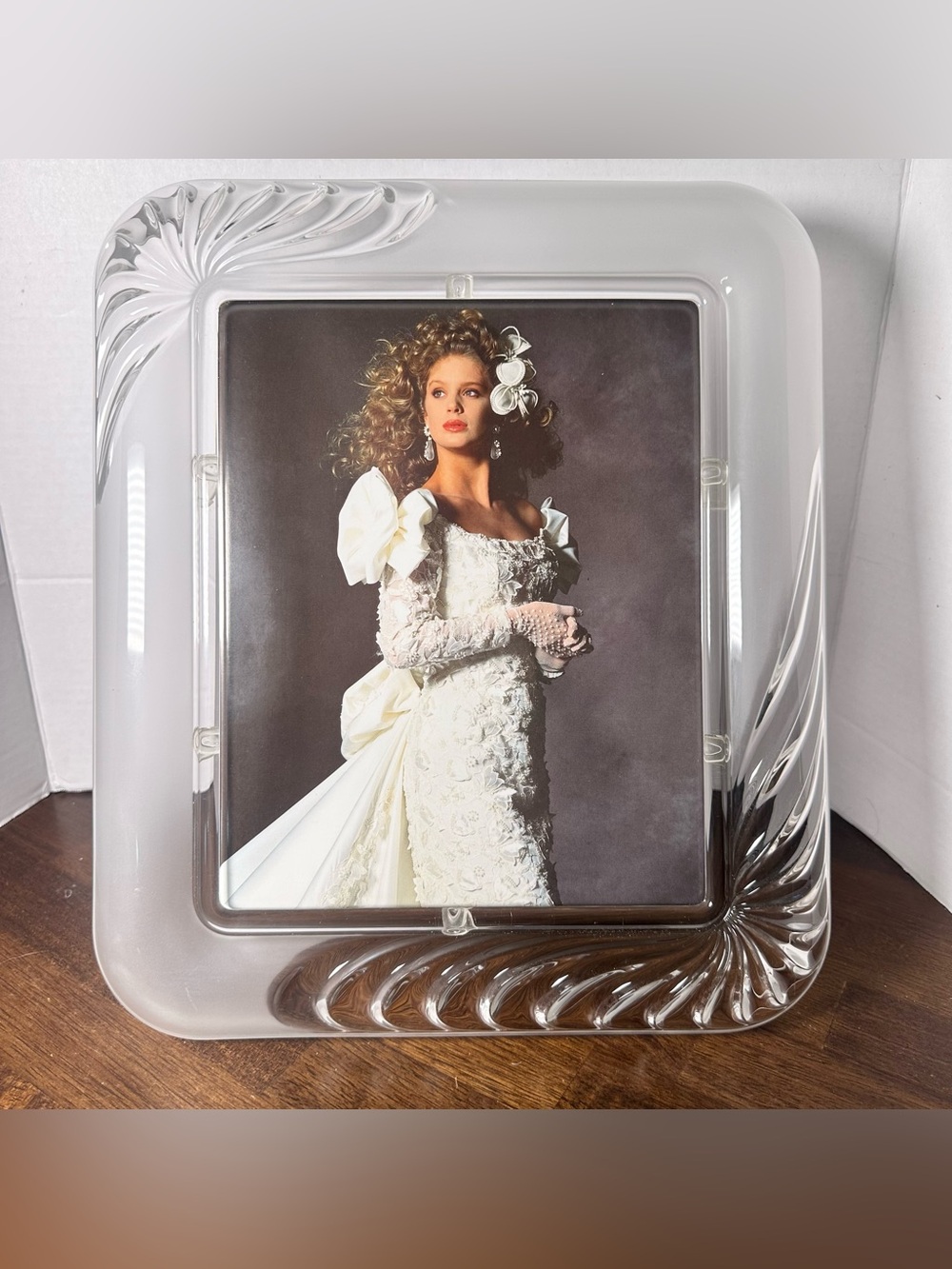 MIKASA MYSTIQUE Crystal PICTURE FRAME 12x14-Holds Photo 8x10 Germany Crystal 90s